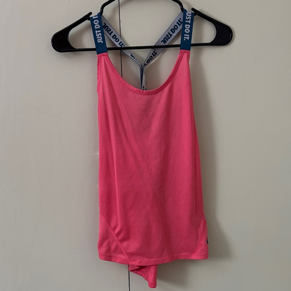 Nike Women's Coral Tank Top with Blue Straps